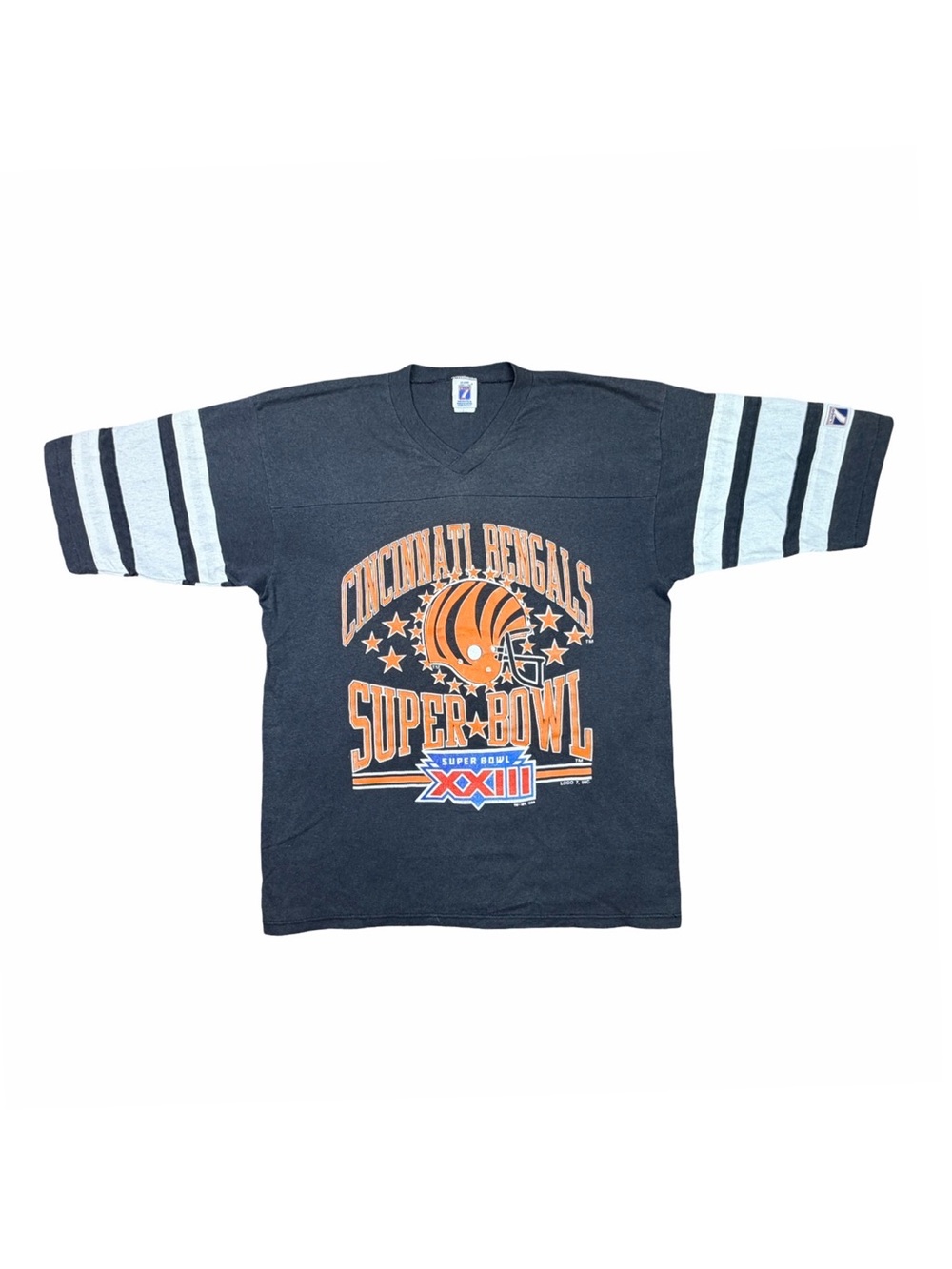 Vintage Logo 7 1988 Cincinnati Bengals Super Bowl XXIII Jersey Tee - Size Large
